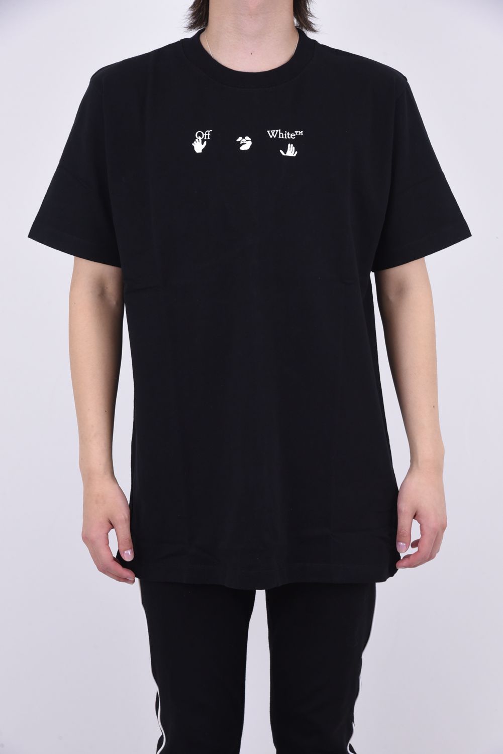 SPRAY MARKER S/S TEE / グラフィック アローロゴ ショートスリーブ Tシャツ スリムフィット ブラック - M