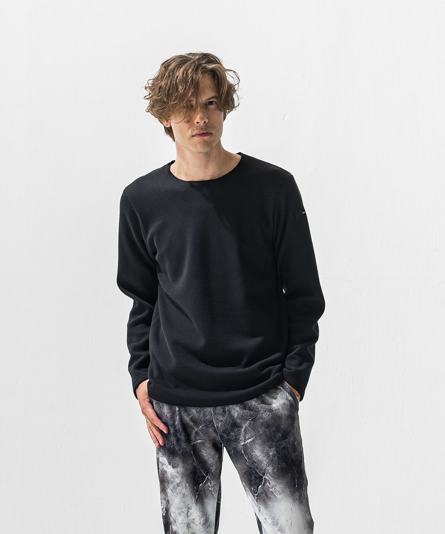 VELOURS FLEECE NEO THERMAL / 裏起毛 ベロアフリース カットオフサーマル (ブラック) (10月下旬入荷予定) ※オーダー締切:9月7日(月)17時
