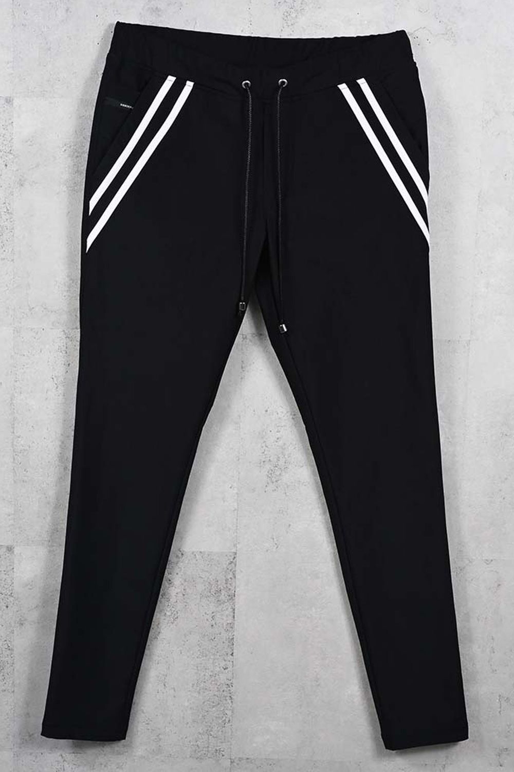 HEAT EDGE PT / 裏起毛 ダブルライン スキニーイージーパンツ (ブラック/ホワイト) (11月上旬入荷予定) ※オーダー締切：9月1日(月)18:00