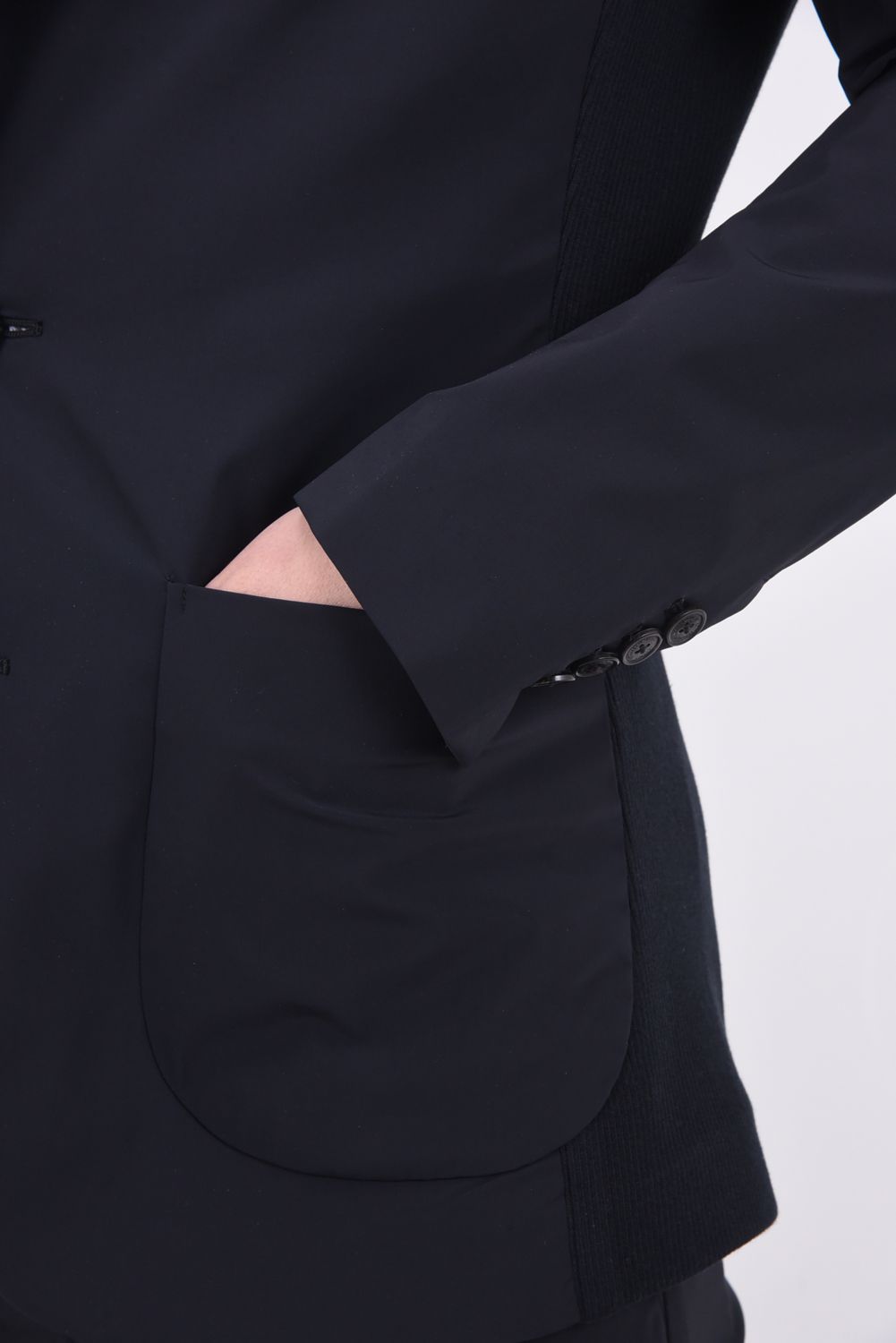 RIB JACKET / 定番 2Bシングル リブジャケット ブラック