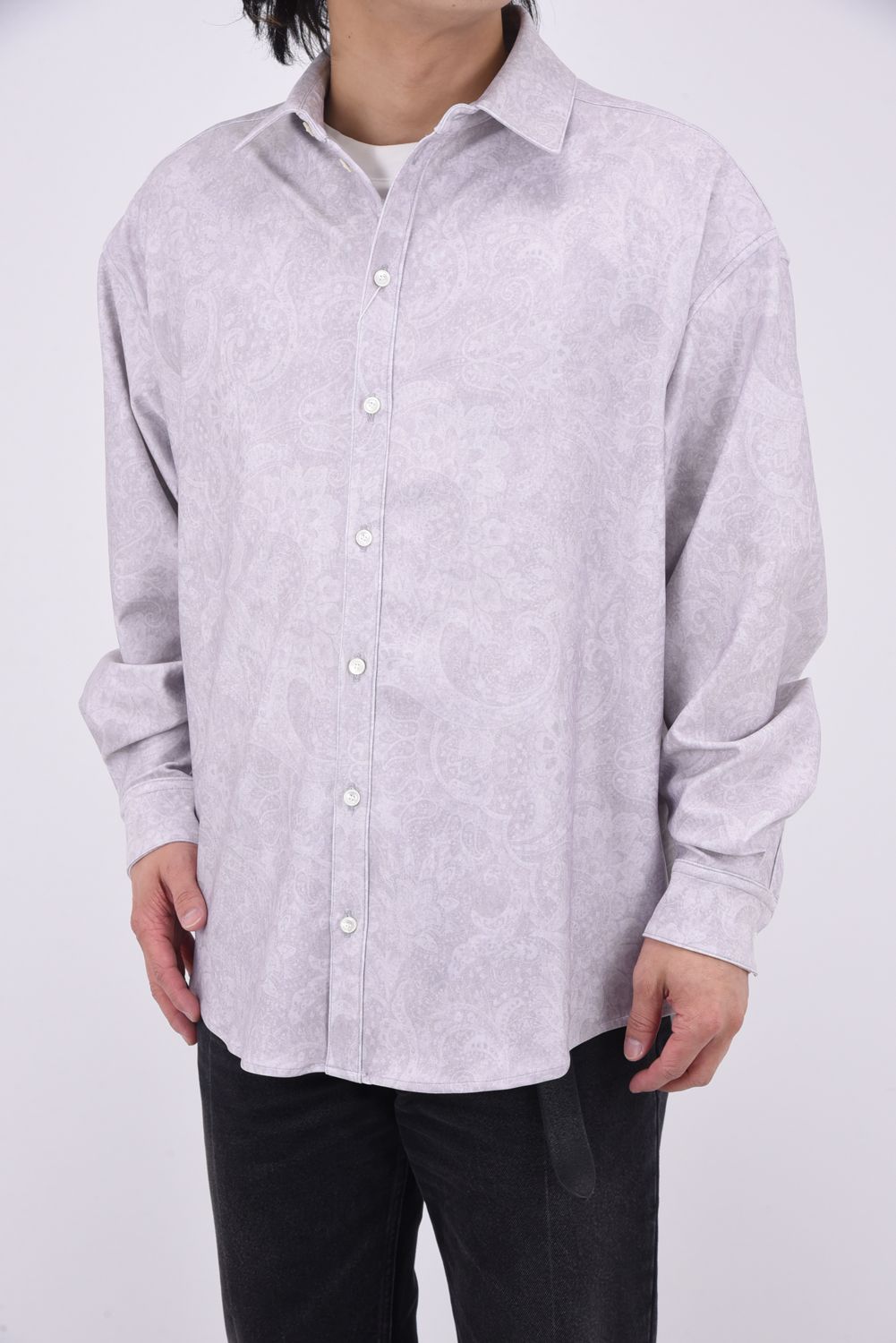 NYLON JACK SHIRTS / 高機能ナイロンマイクロファイバー ジャックシャツ ペイズリーグレー