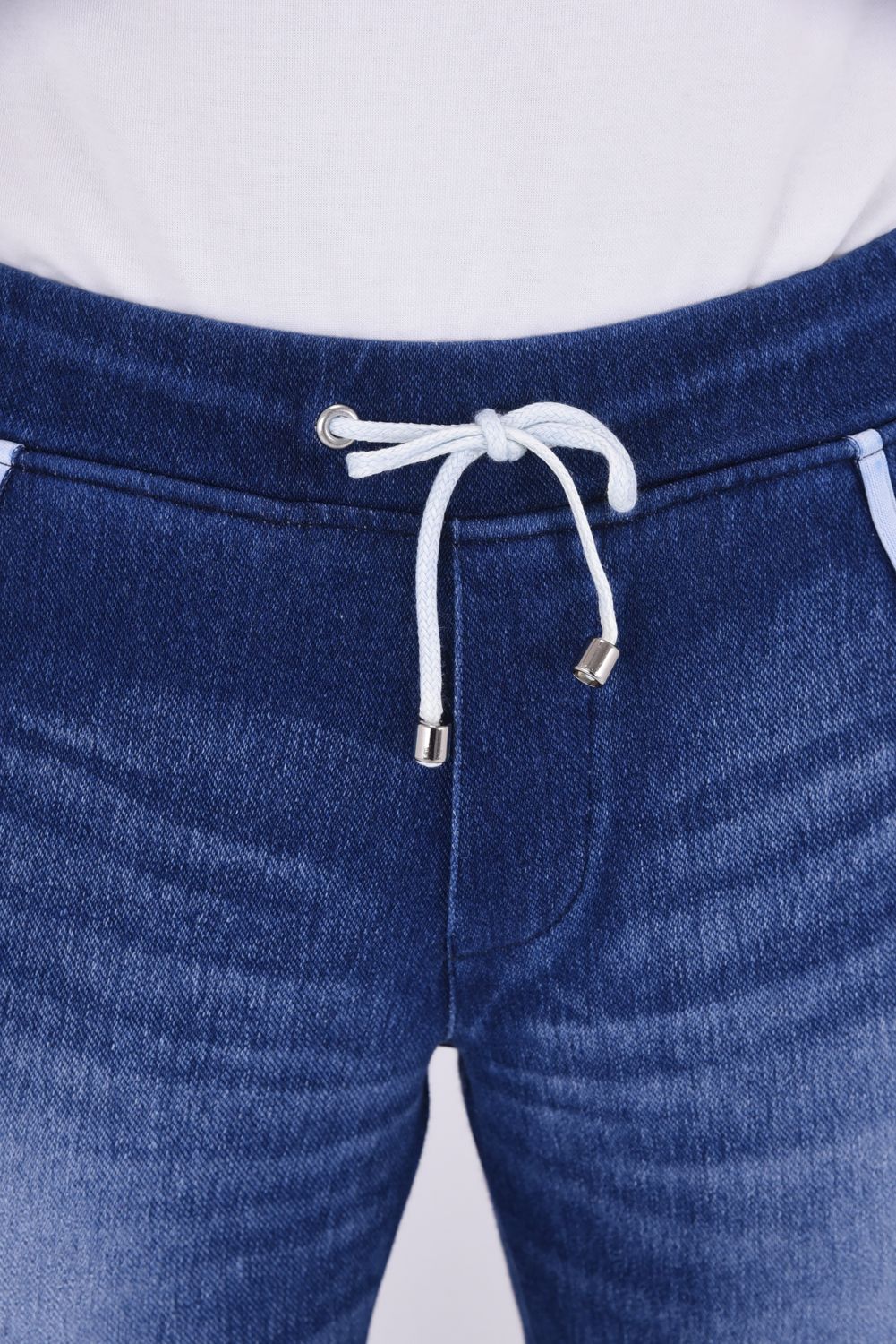 EX DENIM JERSEY EDGE PT / ダブルライン タイトテーパード デニムジャージ ダークインディゴ