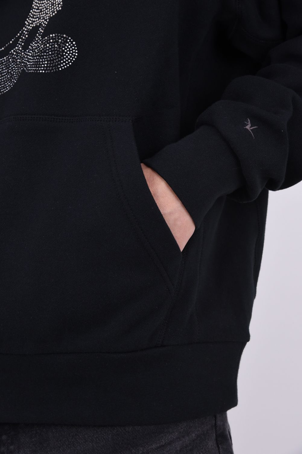 【26AW】 MICKEY SILHOUETTE GRADATION LINESTONE HOODIE / ミッキー シルエット グラデーション ラインストーン フーディー (ブラック)