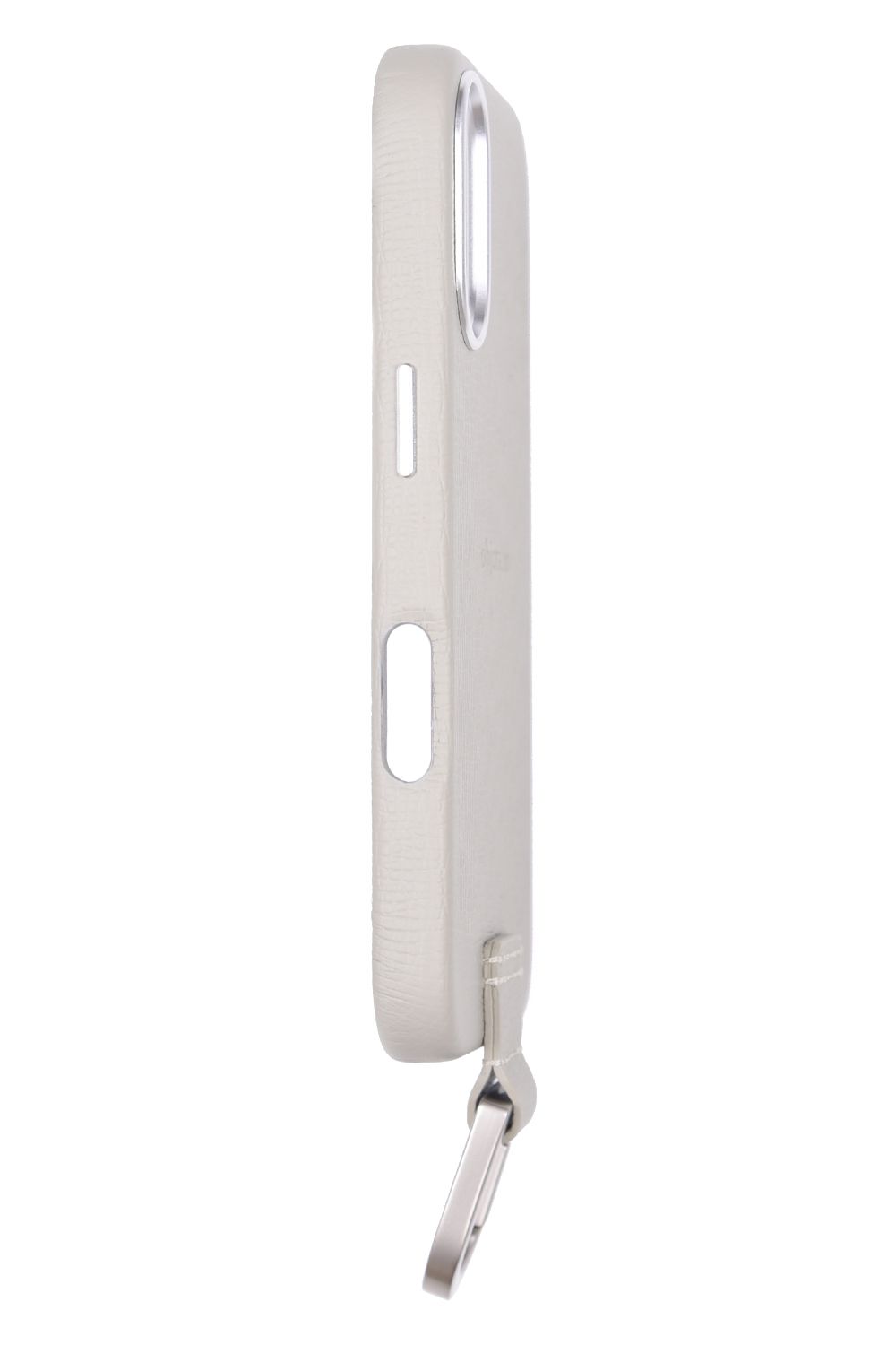 CARABINER-CASE / カラビナ付 iPhone レザーケース (ホワイトベージュ)