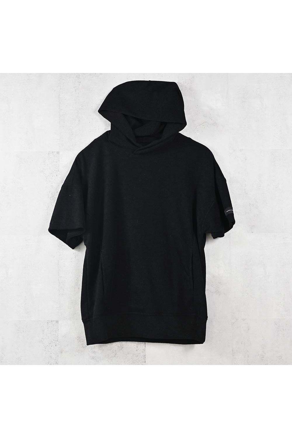 PILE HALF HOODIE / オーバーサイズ パイルフーディー （ブラック） (5月中旬入荷予定) ※オーダー締切2月15日(日)18時