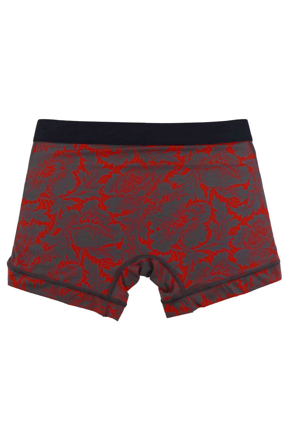 FLOWER Short Boxer - レッド / グレー