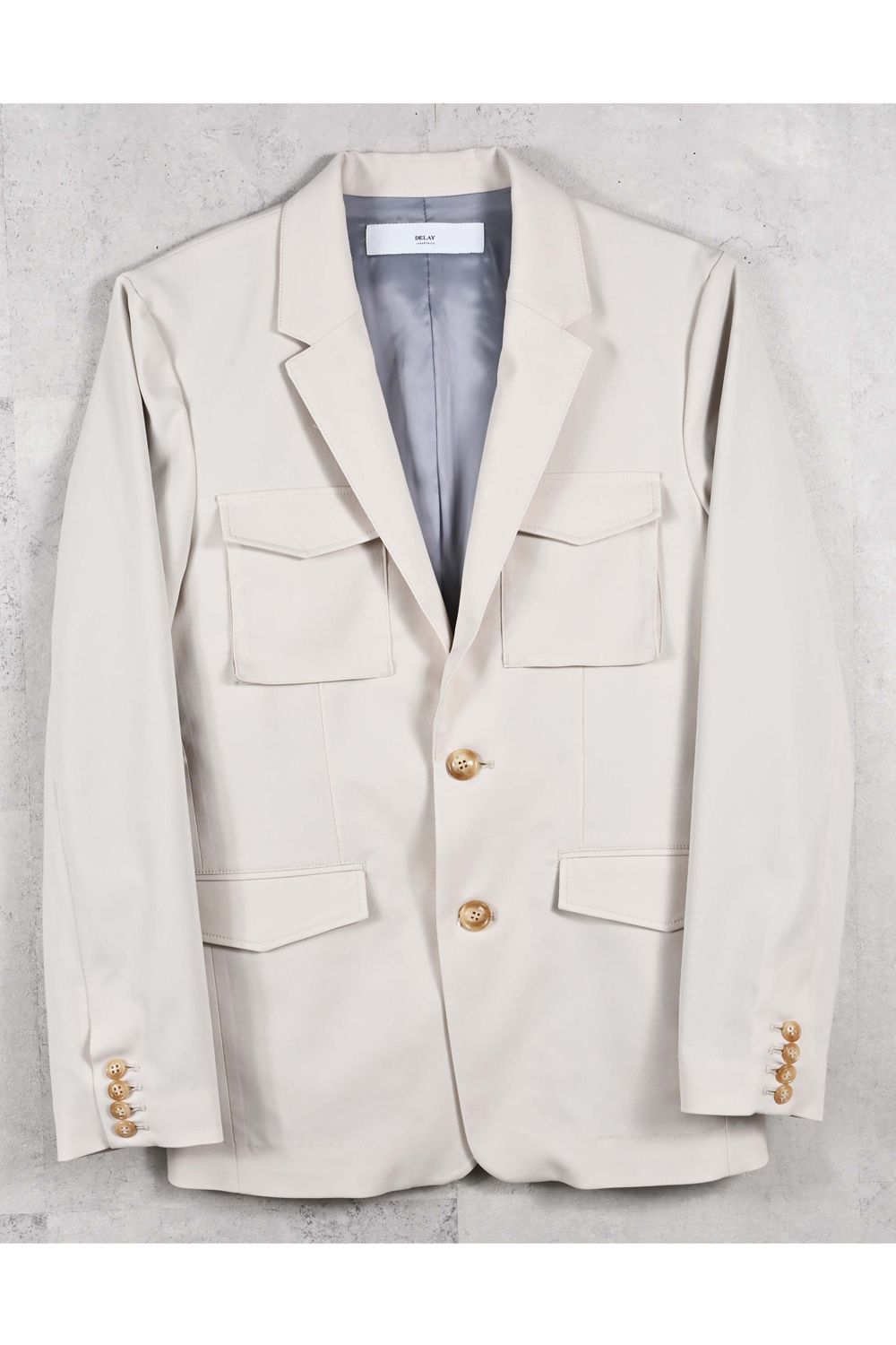 PS-65 JACKET / ミリタリーテイスト 2Bテーラードジャケット (ベージュ) (2月中旬入荷予定) ※オーダー締切12/13(土)17:00