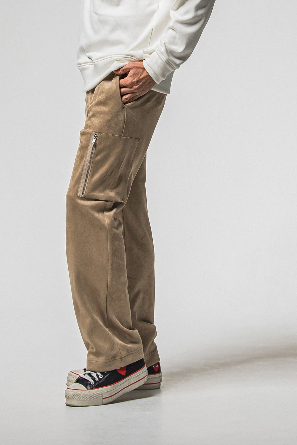 DAVID CARGO PANTS / スウェードジャージー ミリタリーカーゴパンツ (ブラウン) (1月上旬入荷予定) ※オーダー締切：9月1日(月)18:00
