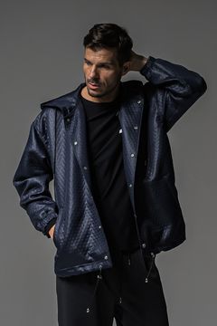 quilting coach hoodie / キルティング コーチジャケットパーカー ネイビー (9月中旬入荷予定)
