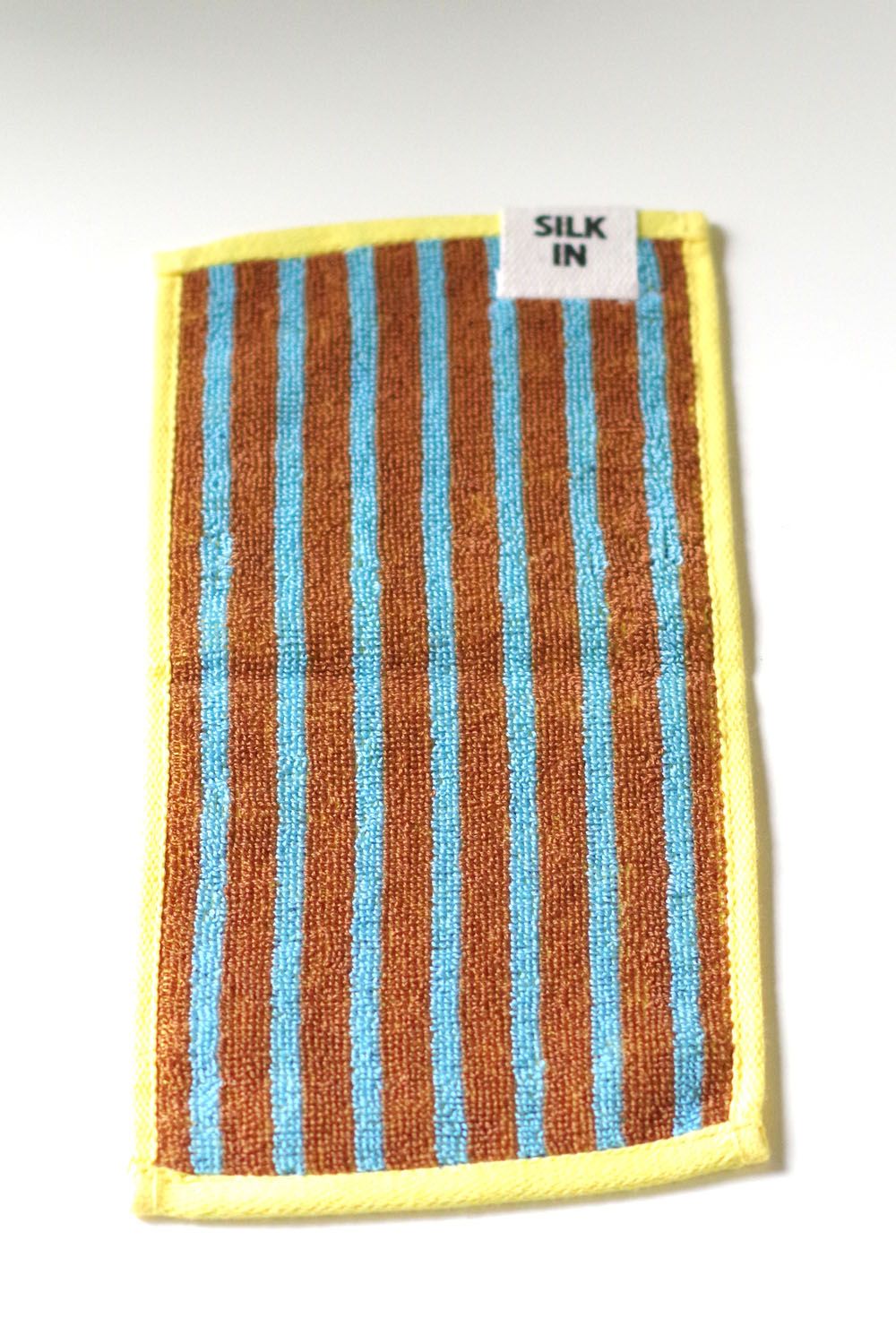 Stripe Mini Towel / シルク混 ストライプ ミニタオル (ブラウン)