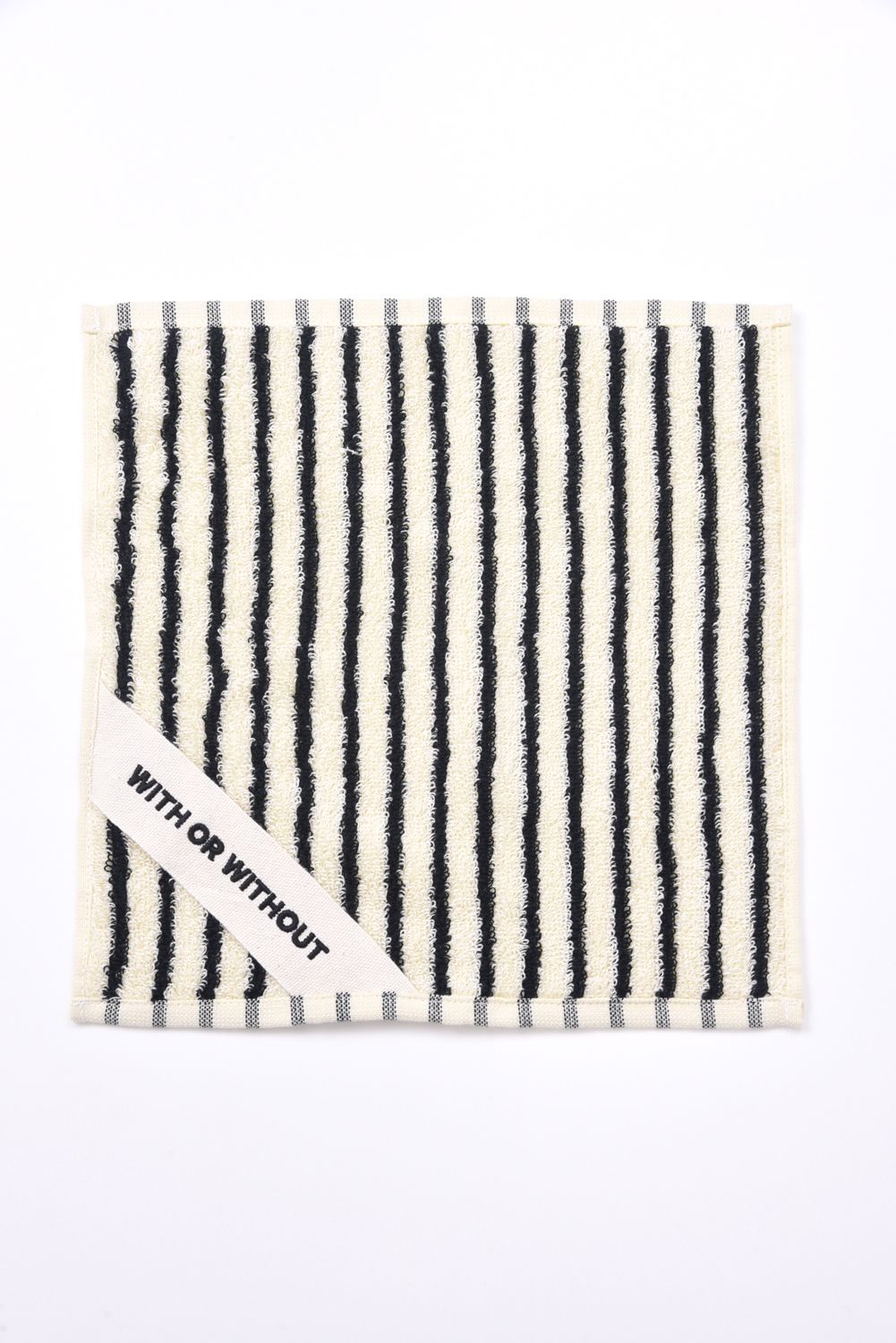 Hand Towel / シルク混 ハンドタオル (ホワイトストライプ)