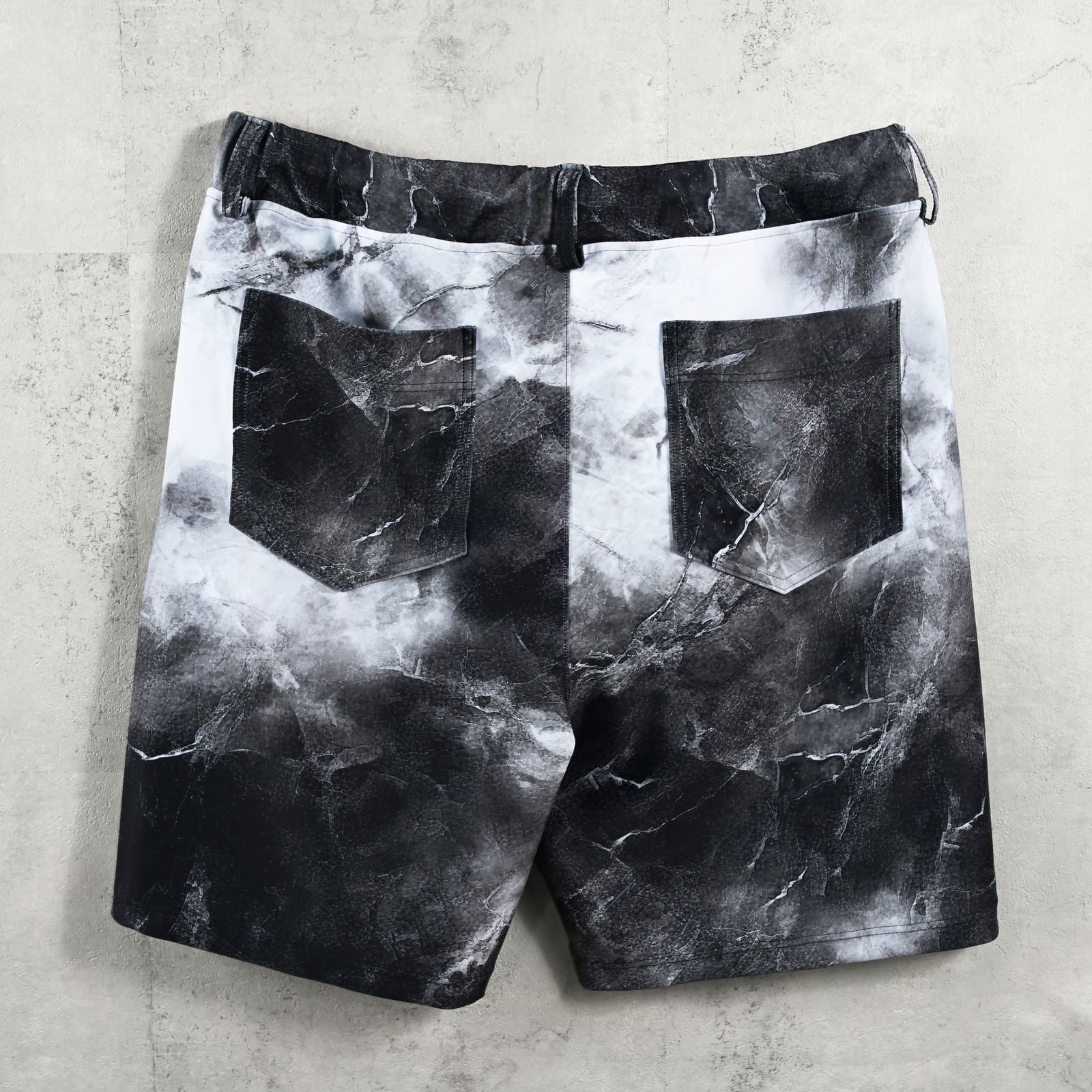 RUSH SHORTS / ラッシュガード 大理石柄 ショートパンツ ブラック