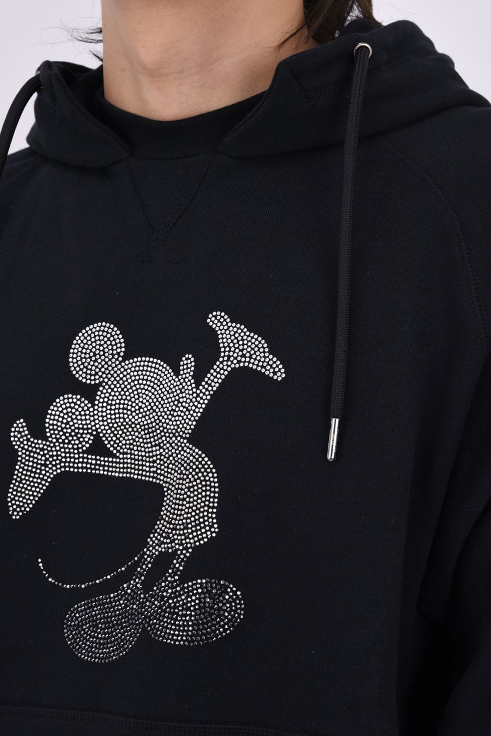 【26AW】 MICKEY SILHOUETTE GRADATION LINESTONE HOODIE / ミッキー シルエット グラデーション ラインストーン フーディー (ブラック)