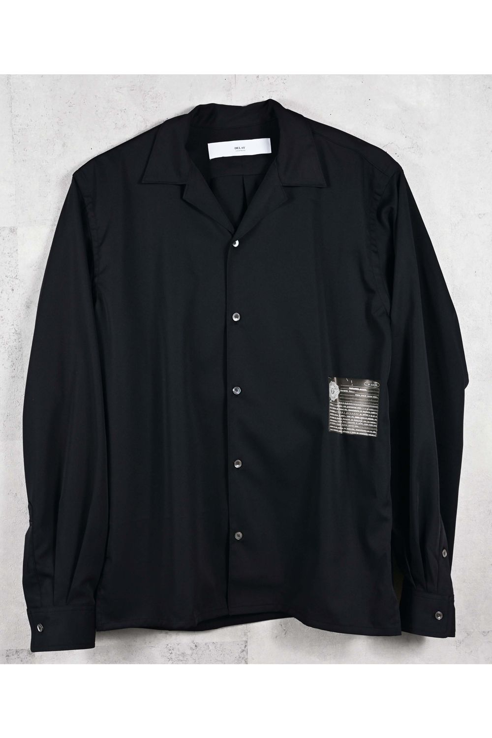 WILL SHIRTS / メッセージプリント リラックスシルエット オープンカラーシャツ (ブラック) (3月中旬入荷予定) ※オーダー締切12/13(土)17:00