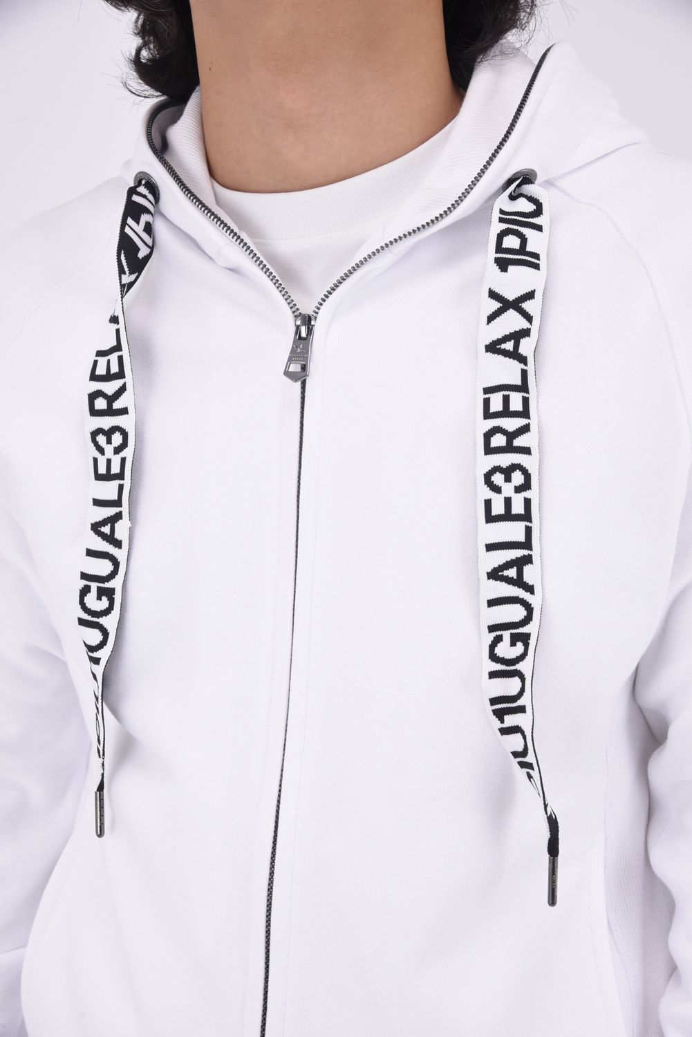 HEM LOGO HOODIE / ワイドスピンドル ロゴ スウェットパーカー (ホワイト)