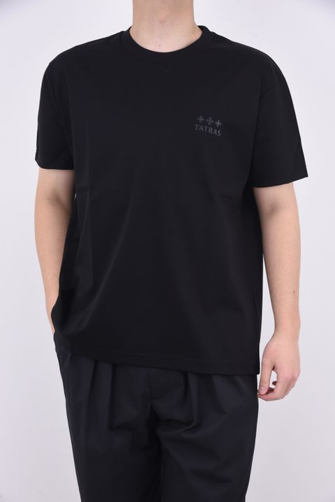 EION (エイオン) / ブランドロゴプリント  オーバーサイズ クルーネック 半袖 Tシャツ ブラック