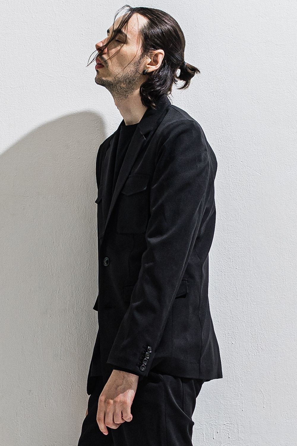 PS-65 JACKET / ミリタリーテイスト 2Bテーラードジャケット (ブラック) (2月中旬入荷予定) ※オーダー締切12/13(土)17:00