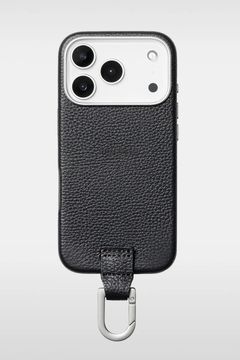 CARABINER-CASE / カラビナ付 iPhone レザーケース (チャコール)