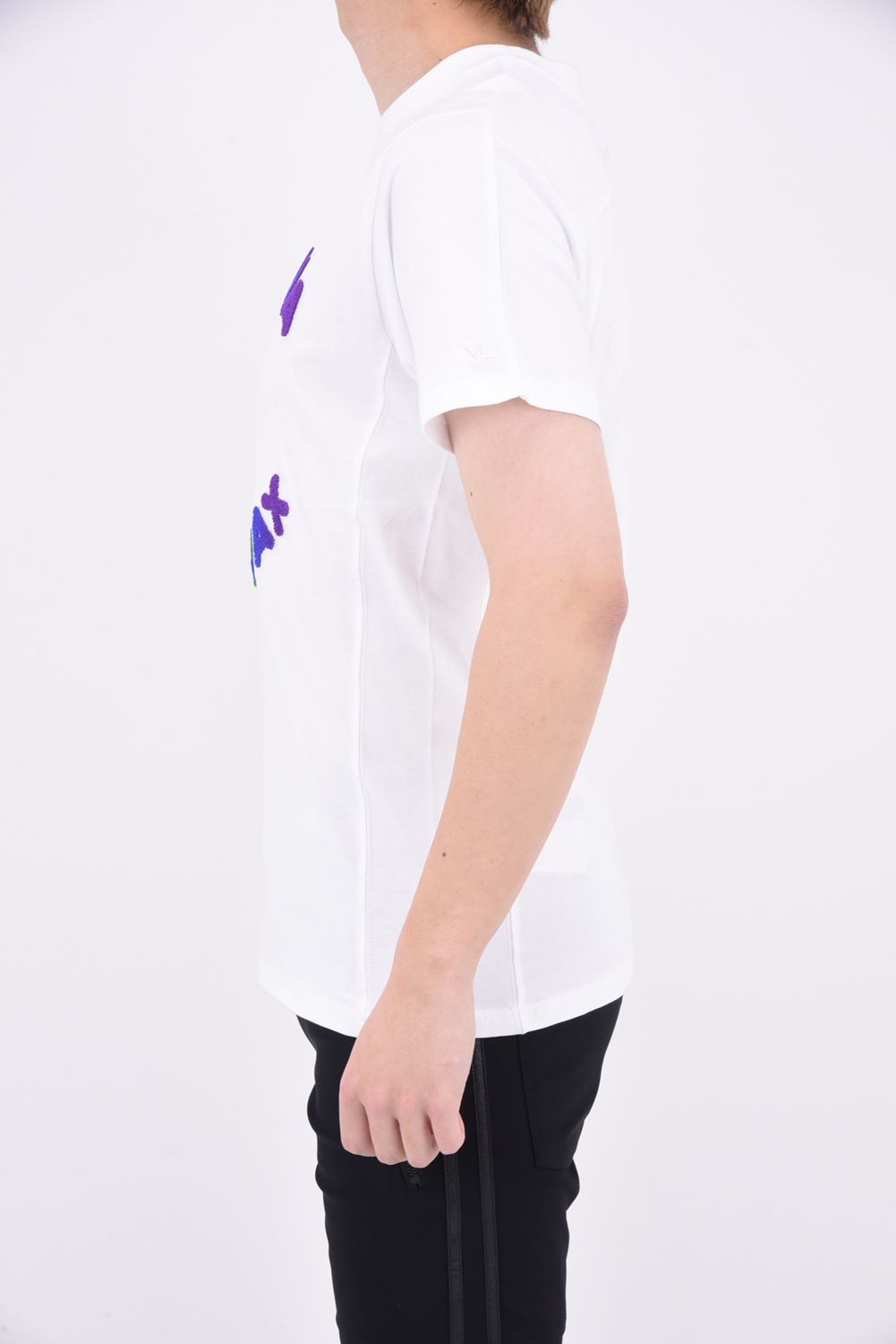 RAINBOW TOOTHBRUSH EMBROIDERY T-SHIRTS / レインボー サークルロゴ 半袖Tシャツ ホワイト