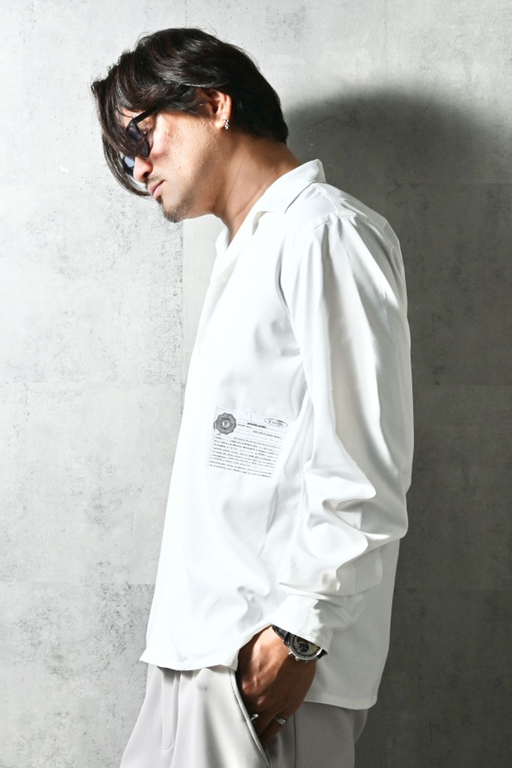 WILL SHIRTS / メッセージプリント リラックスシルエット オープンカラーシャツ (ホワイト) (3月中旬入荷予定) ※オーダー締切12/13(土)17:00