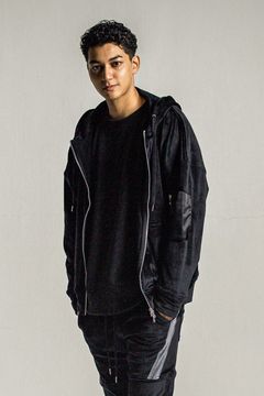 VELOURSFLEECE ZIP LOOSE HOODIE / ベロアフリース ジップアップパーカー （ブラック）