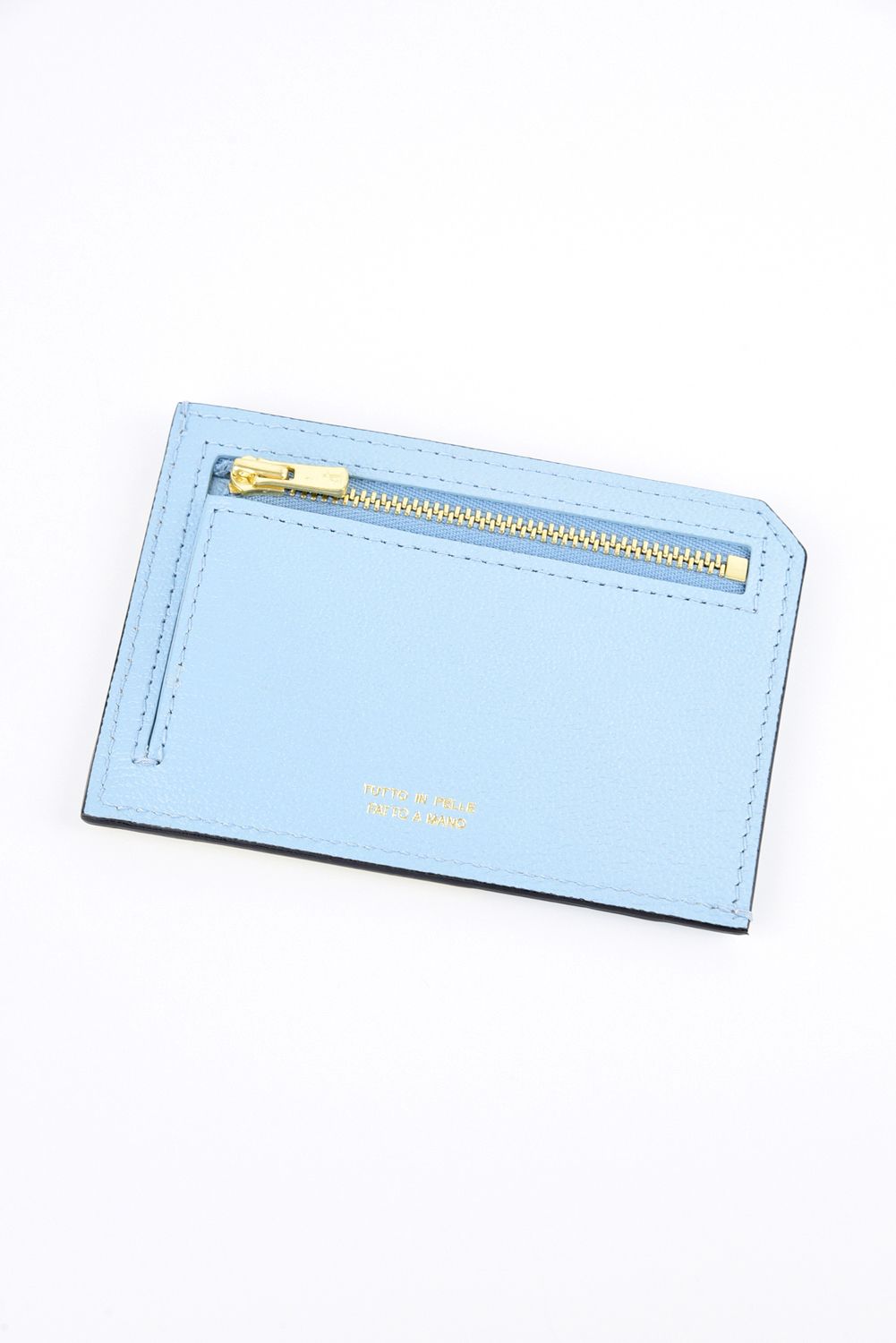 【シーズン限定カラー】【残り1点】 MINI WALLET / LA354GT3 ゴートレザー スマートミニウォレット サックス×アイスブルー×カナリーノ