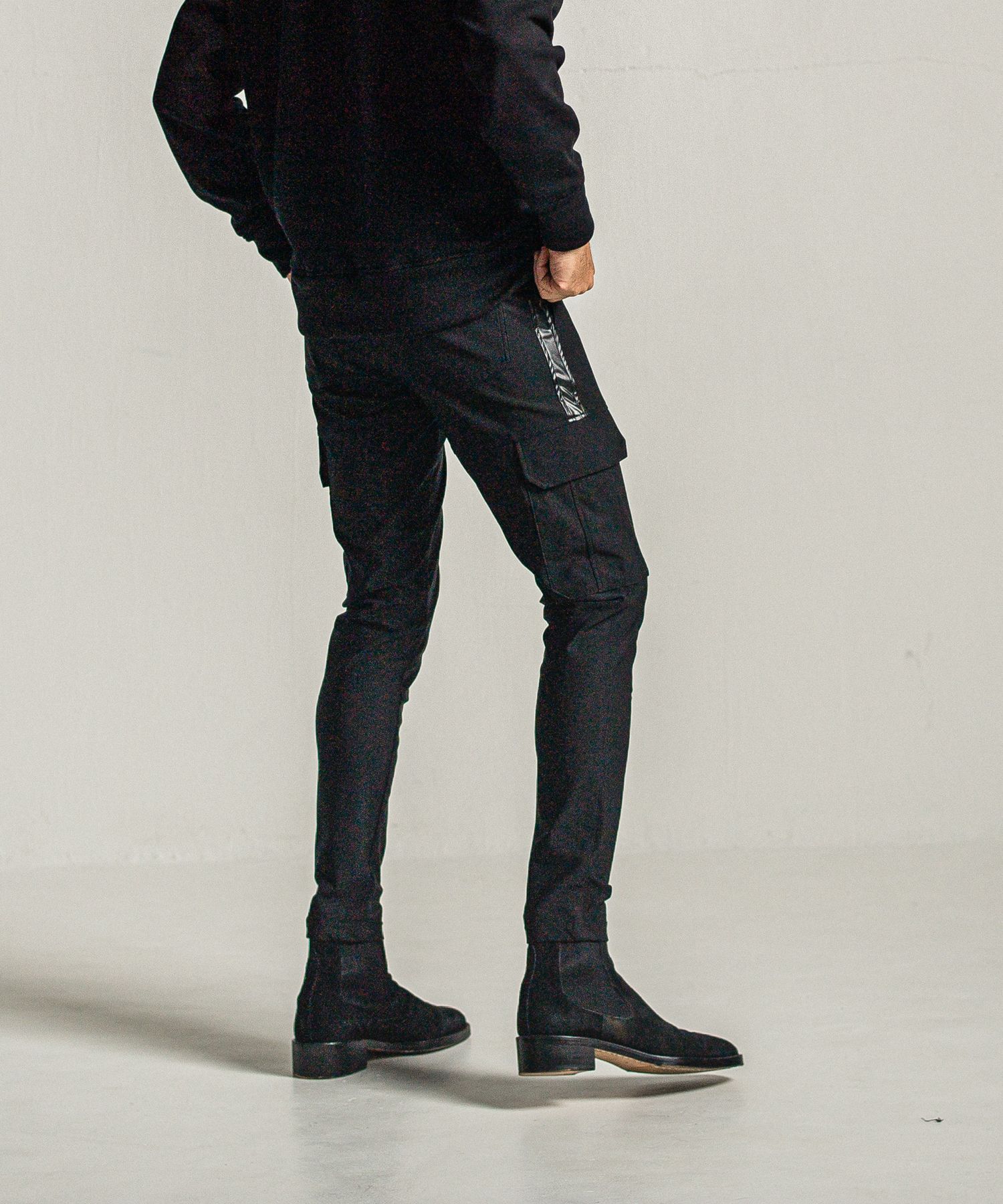 DARRELL HEAT CARGO PT / 【定番商品】 裏ボアフリース ナイロンストレッチ カーゴパンツ (ブラック) (10月下旬入荷予定) ※オーダー締切:9月7日(月)17時
