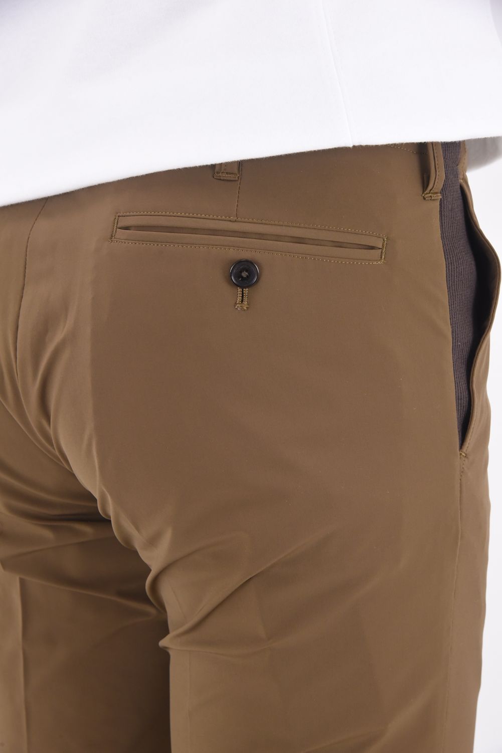 RIB SLACKS / 定番 リブスラックスパンツ ブラウン