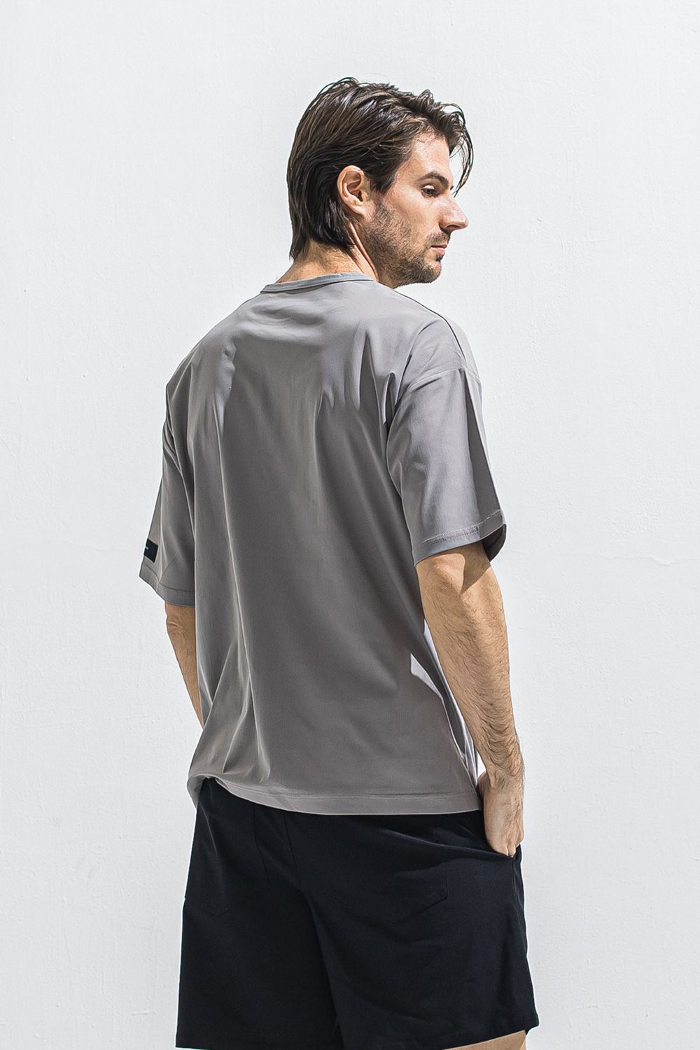 NYLON OVER  TEE / ナイロン オーバーサイズ Tシャツ （グレー） (5月中旬入荷予定) ※オーダー締切:2月15日(日)18時