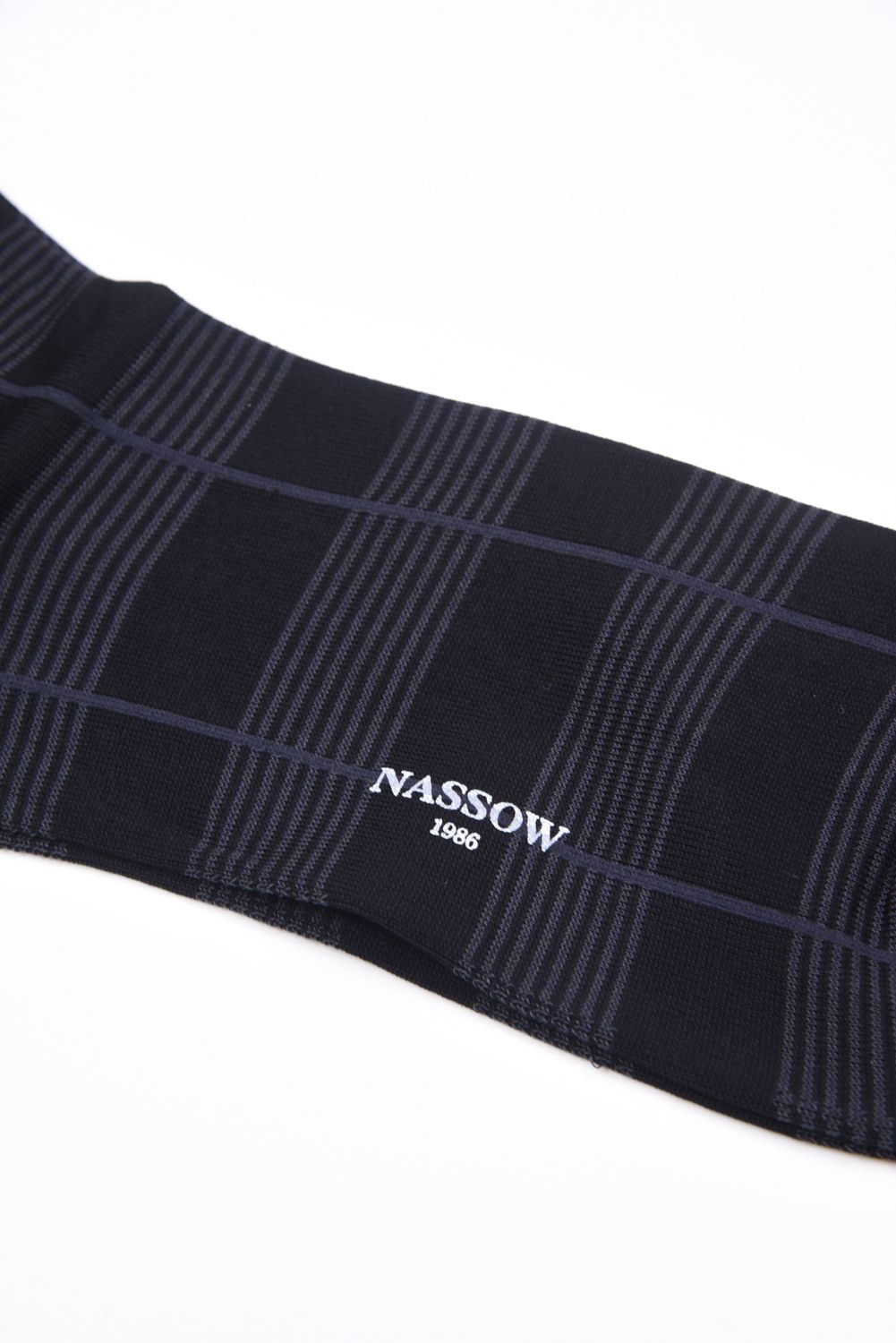 DRESS CHECK RIB / 日本製 ガスシルケットコットン リブソックス ブラック