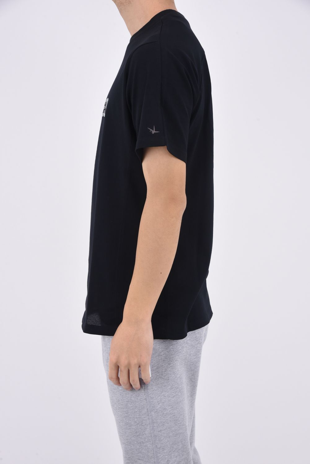 RHINESTONE T-SHIRT / グラデーション ラインストーンロゴ クルーネックTシャツ ブラック