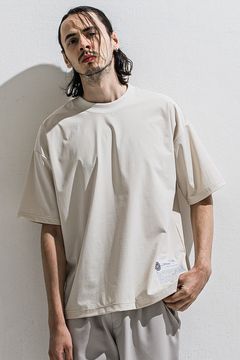 WILL OVERNYLON T / ナイロントリコット メッセージプリント オーバーサイズ Tシャツ (グレージュ) (4月上旬入荷予定) ※オーダー締切12/13(土)17:00