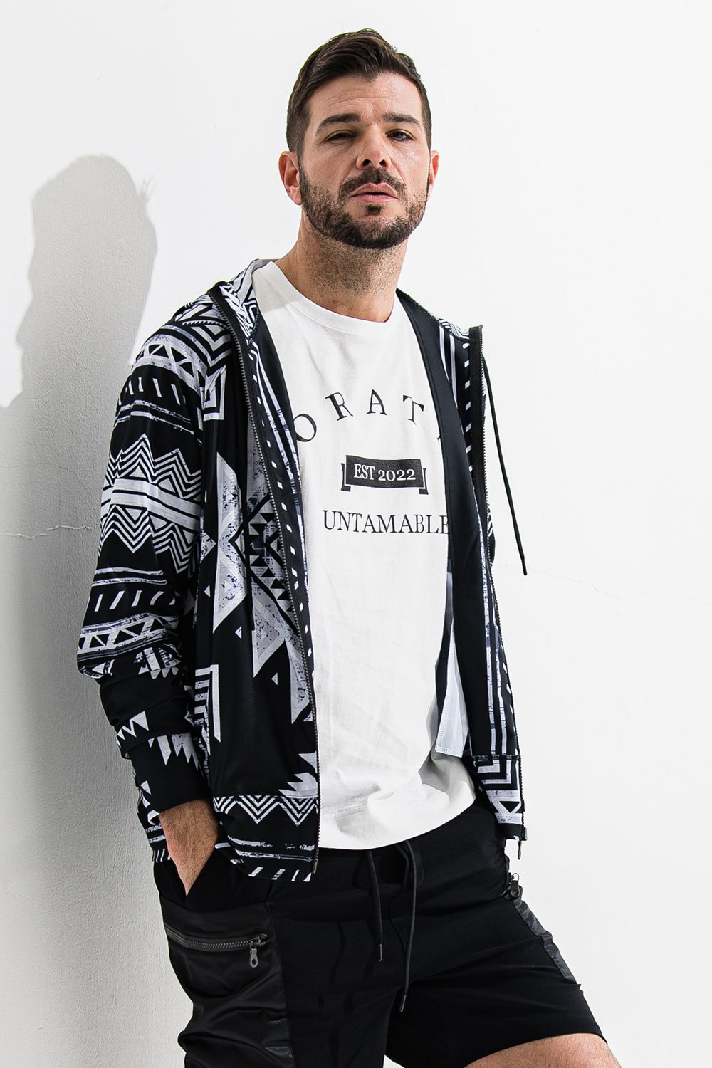 RUSH ZIP HOODIE / ラッシュガード ジップパーカー ネイティブブラック