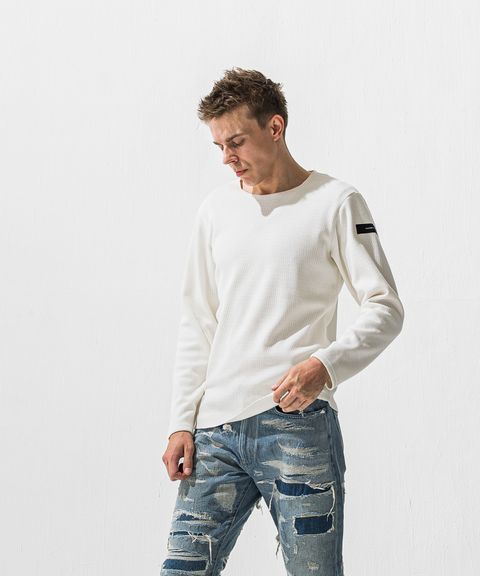 VELOURS FLEECE NEO THERMAL / 裏起毛 ベロアフリース カットオフサーマル (ホワイト) (10月下旬入荷予定) ※オーダー締切:9月7日(月)17時