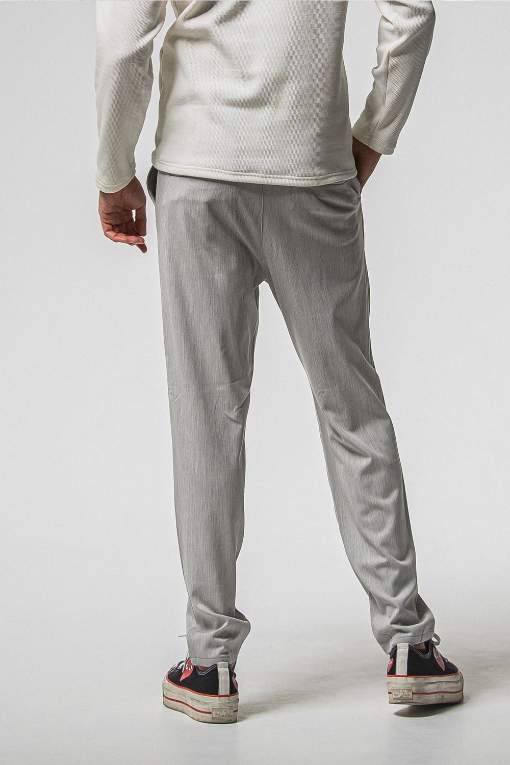 PAT WIDE EASY PANTS / ワイドテーパード イージースラックス (グレー) (1月上旬入荷予定) ※オーダー締切：9月1日(月)18:00