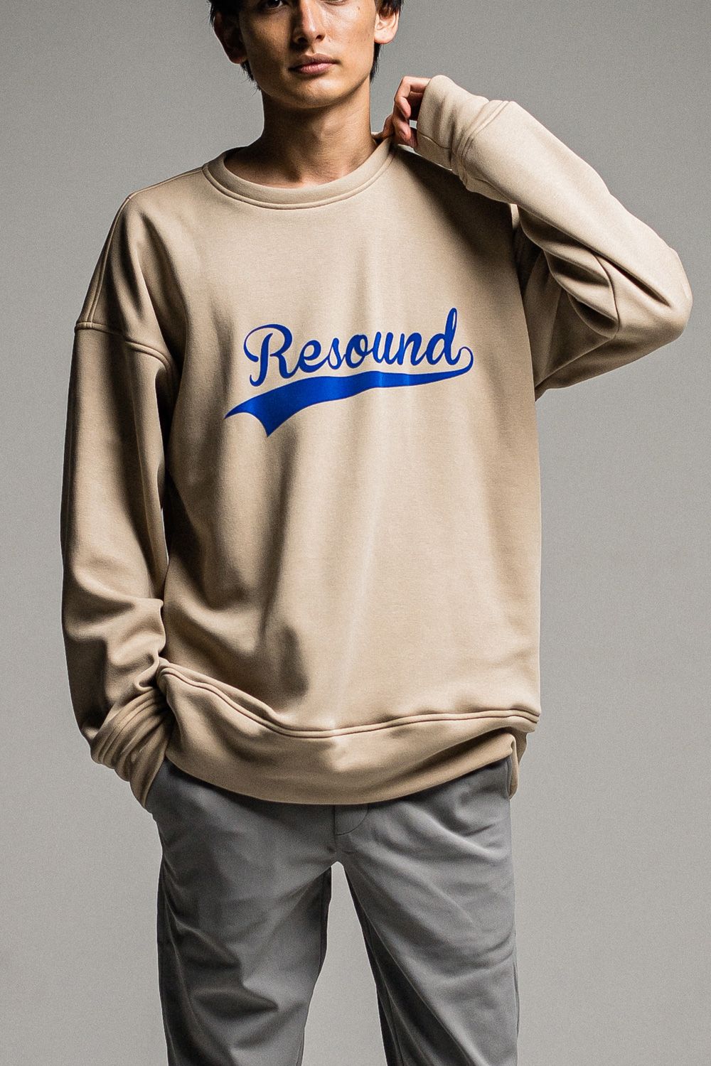 RESOUND CLOTHING - BBROGO velours fleece drop trainer / オリジナル