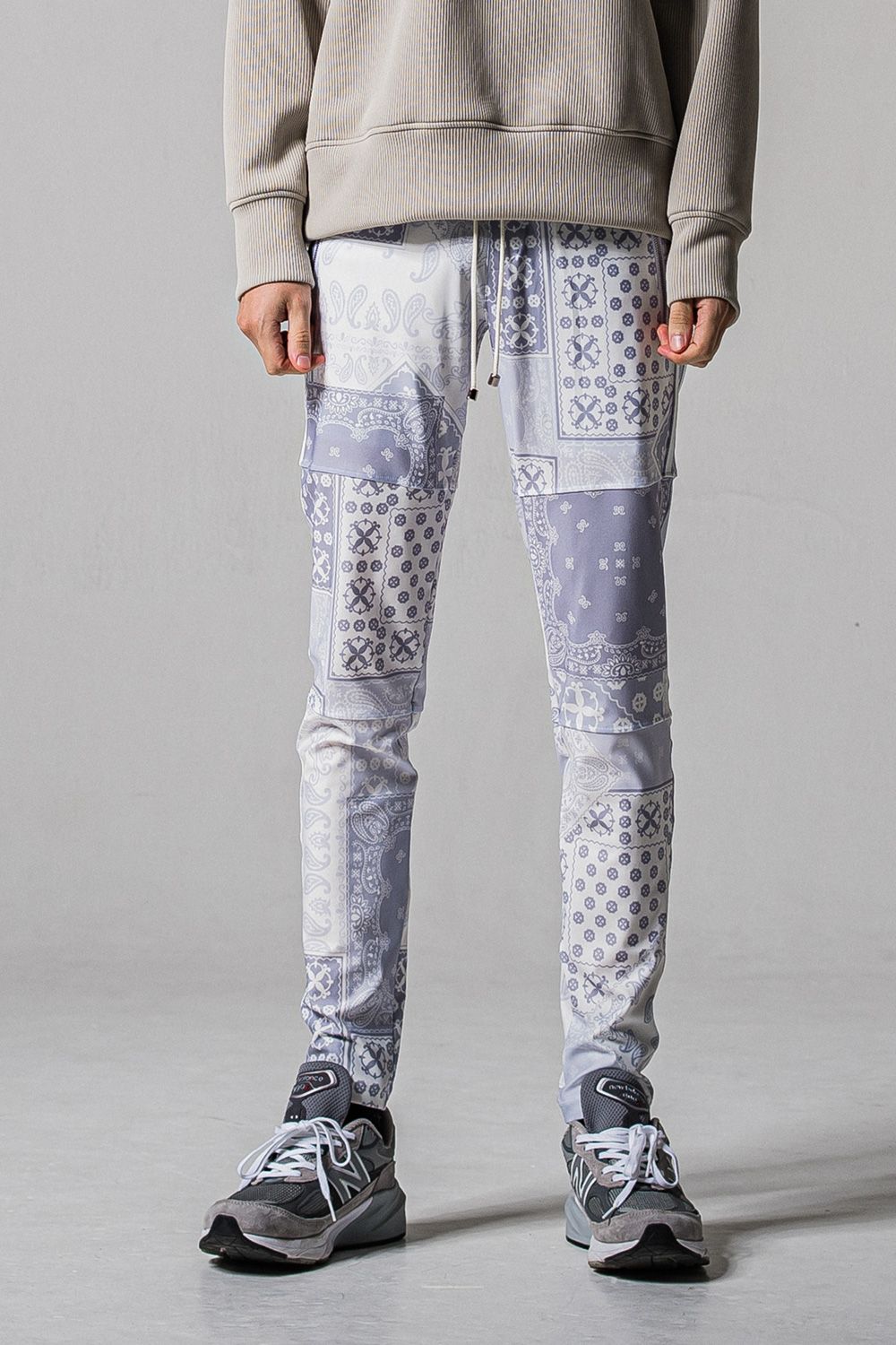 Johnson LINE PT / 360°ストレッチ バンダナ柄 ジョンソンラインパンツ (グレー) (3月上旬入荷予定)