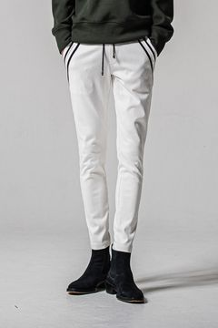 EX DENIM JERSEY EDGE PT / ダブルライン タイトテーパード デニムジャージ (ホワイト) (2月上旬入荷予定)