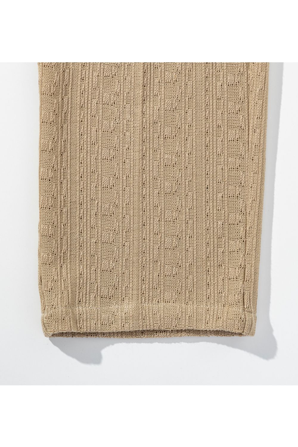 【26SS】 LINEN TOUCH JACQUARD SLACKS / リネンタッチ イージースラックス (ベージュ) (2月中旬入荷予定)