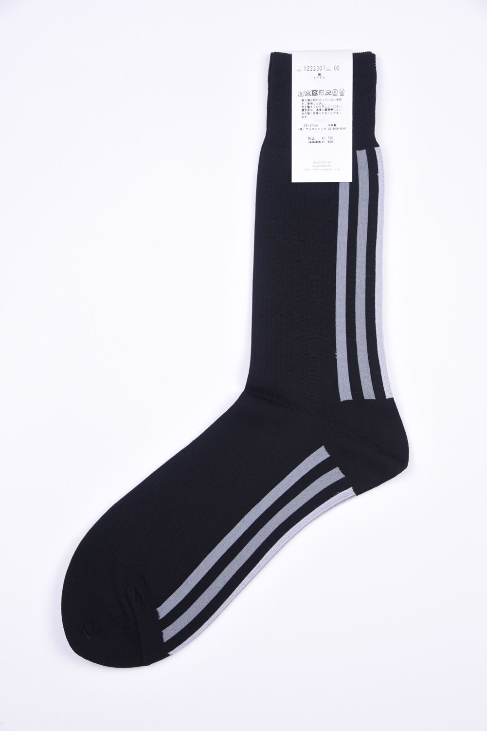 BACK STRIPE / 日本製 バックストライプ ラインソックス ブラック / グレー