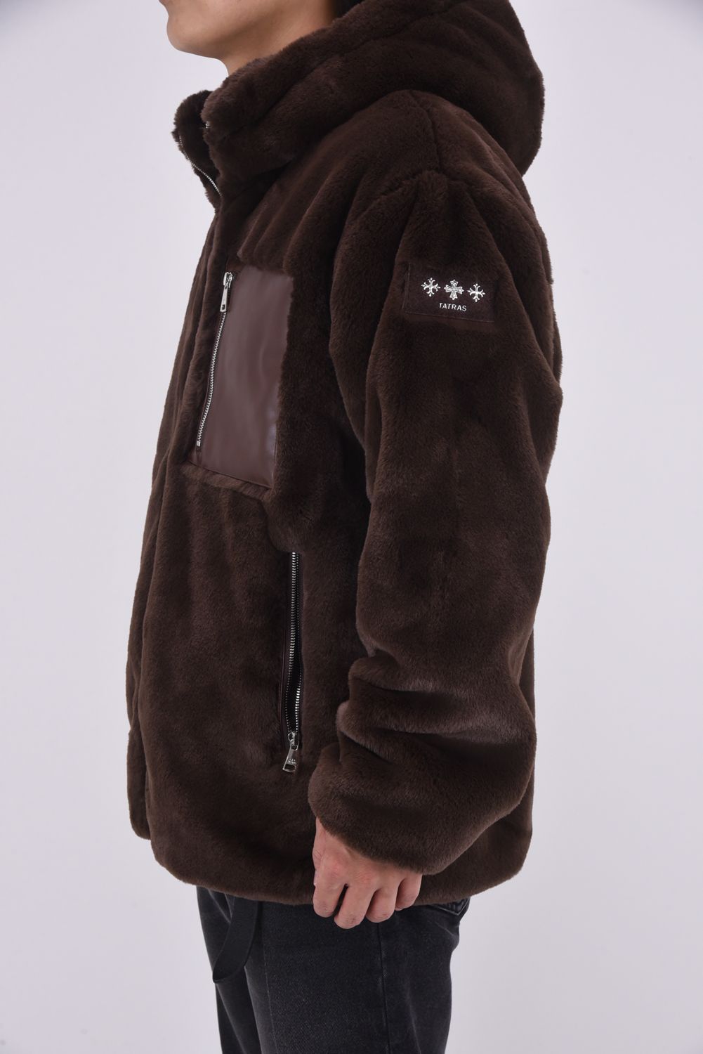 MASCALI (マスカリ) / フード付き ボアブルゾン (ブラウン)