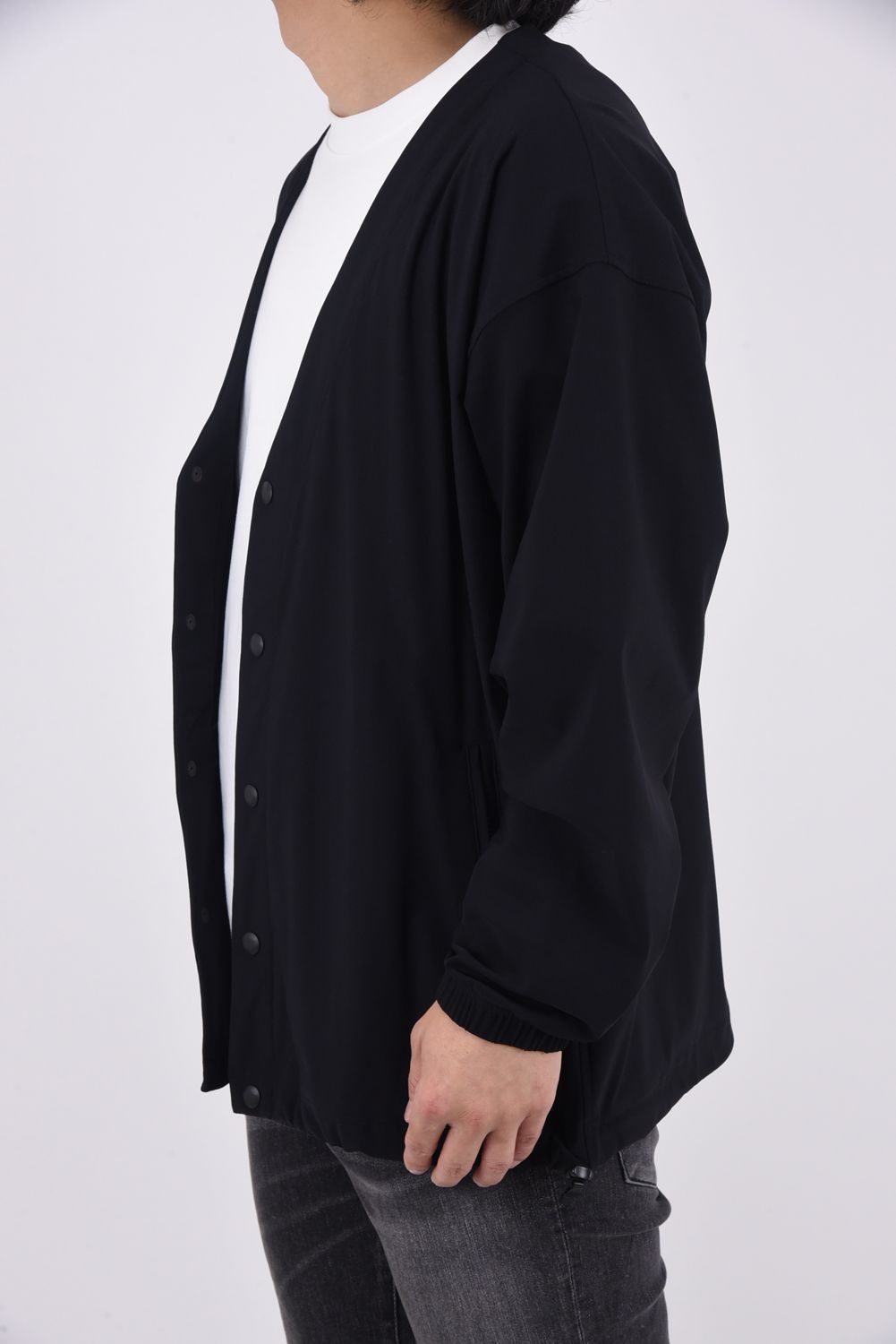 NYLON TECH CARDIGAN / 高機能ナイロンマイクロファイバー カーディガン ブラック