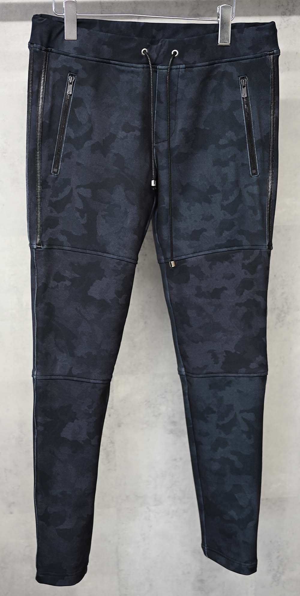 JOHNSON LINE HEAT PT / 【定番商品】 裏ボアフリース ハイブリットジャージー ラインパンツ ブラックカモ