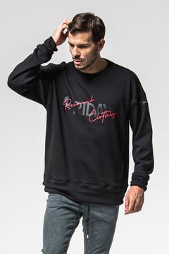 FRAIDAY OLD LOGO VELOURS FLEECE TRAINER / 裏ベロアフリース ロゴ ロングスリーブ トレーナー (ブラック) (11月上旬入荷予定) ※オーダー締切：9月1日(月)18:00