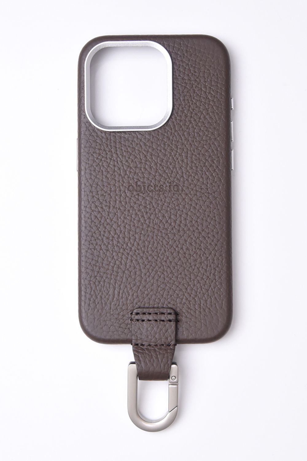 CARABINER-CASE / カラビナ付 iPhone レザーケース (ダークブラウン)