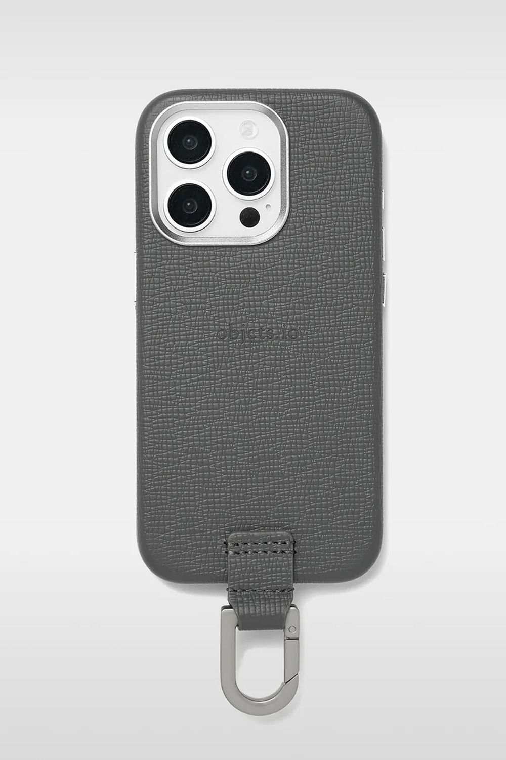 CARABINER-CASE / カラビナ付 iPhone レザーケース (グレー)