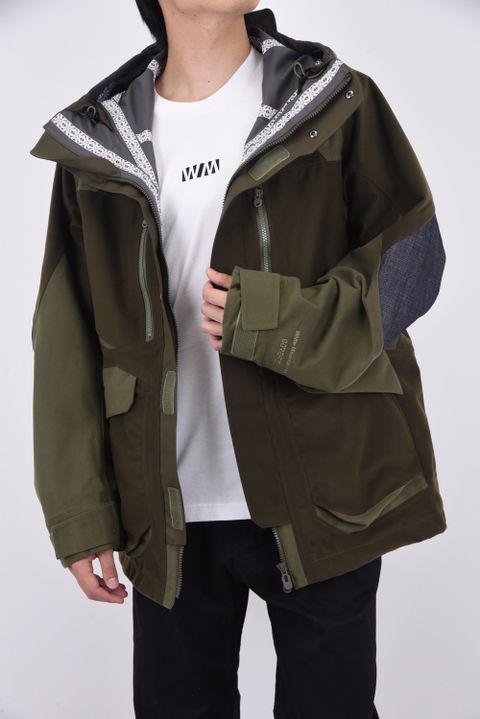 GORE-TEX FLEECE MIXED MOUNTAIN PARKA / テキスタイルミックス マウンテンパーカー カーキ