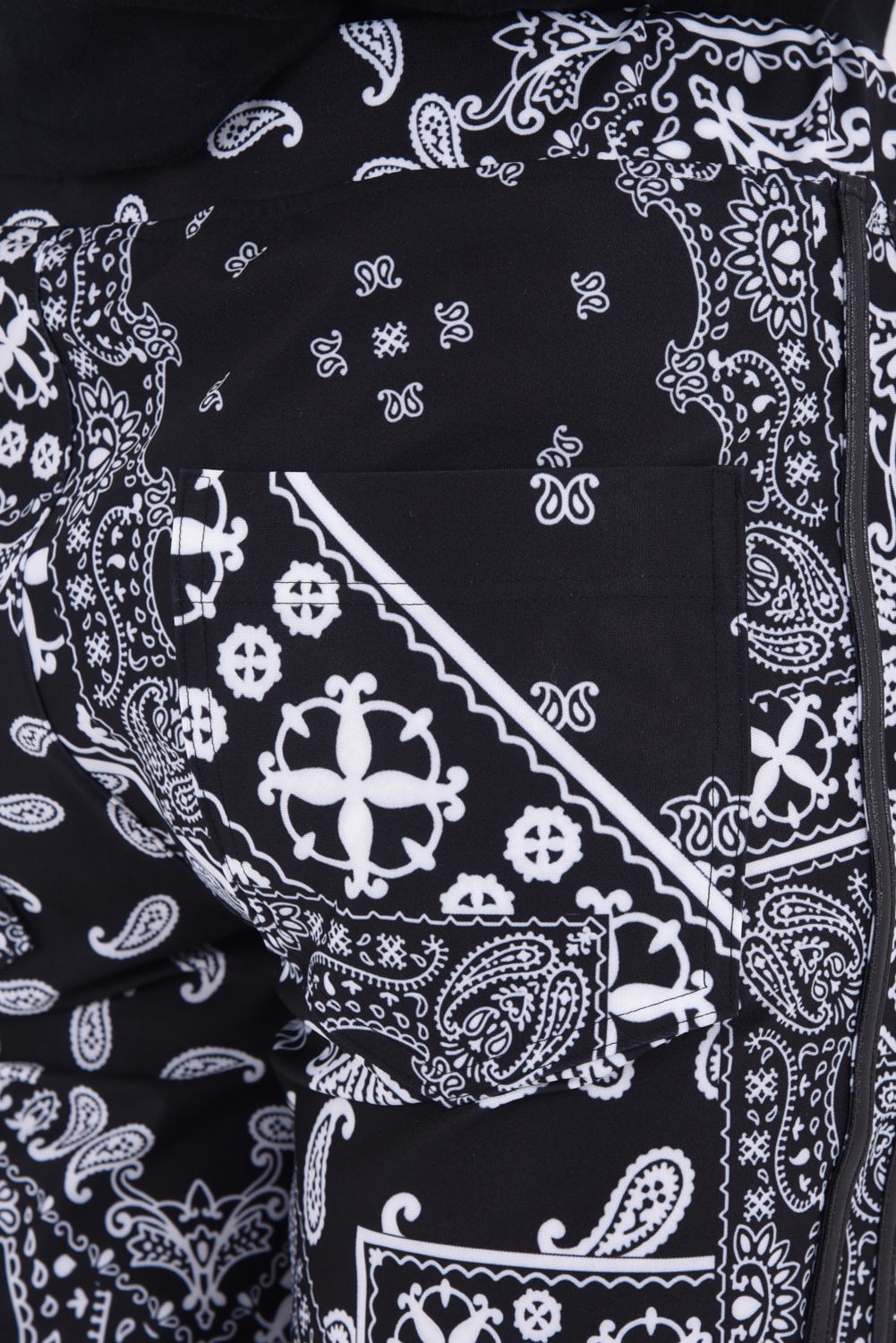 Johnson LINE PT / 360°ストレッチ バンダナ柄 ジョンソンラインパンツ (ブラック)