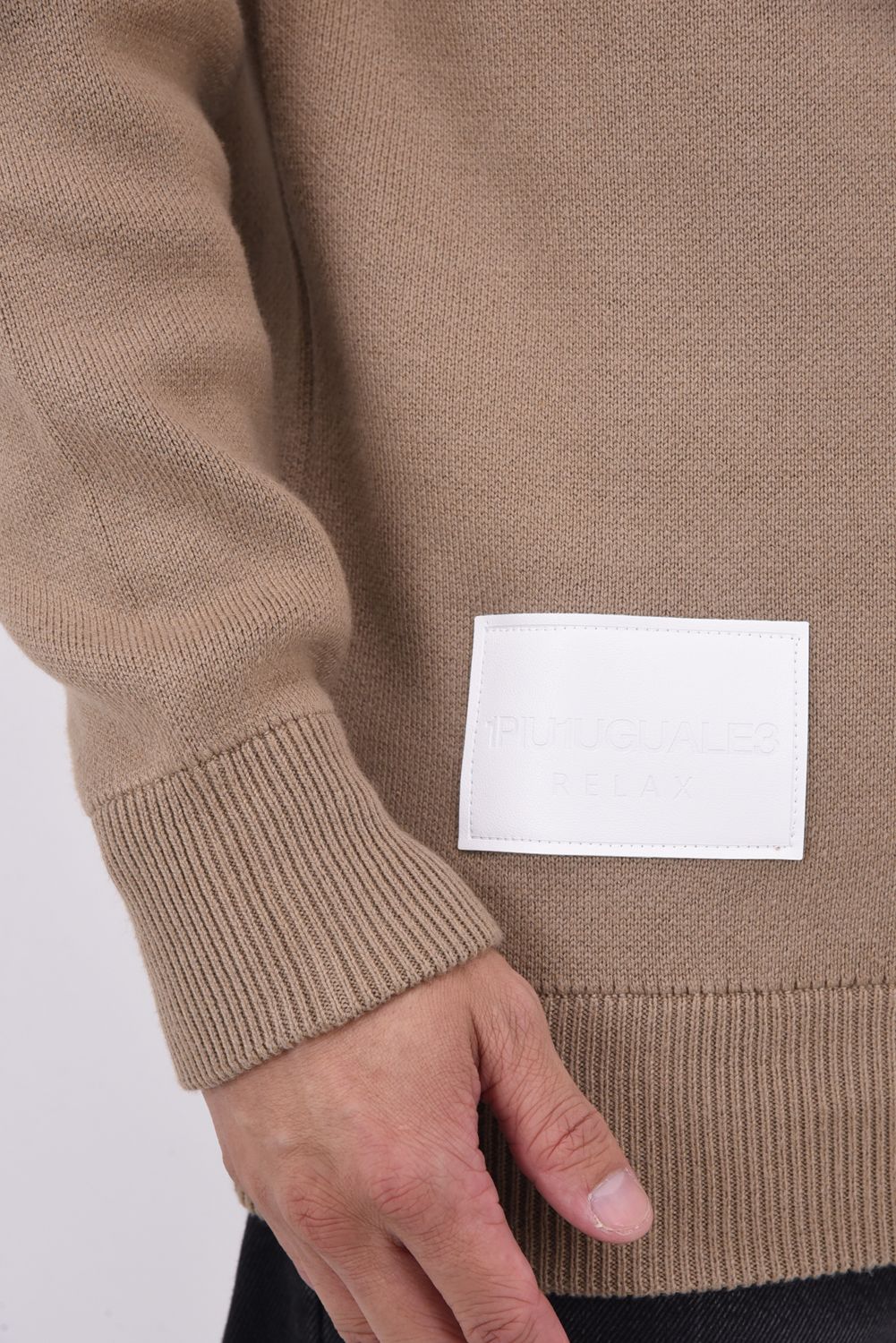 BIG PATCH BIG PIS NAME CREW NECK KNIT / ビッグパッチ ピスネーム クルーネックニット (ベージュ)