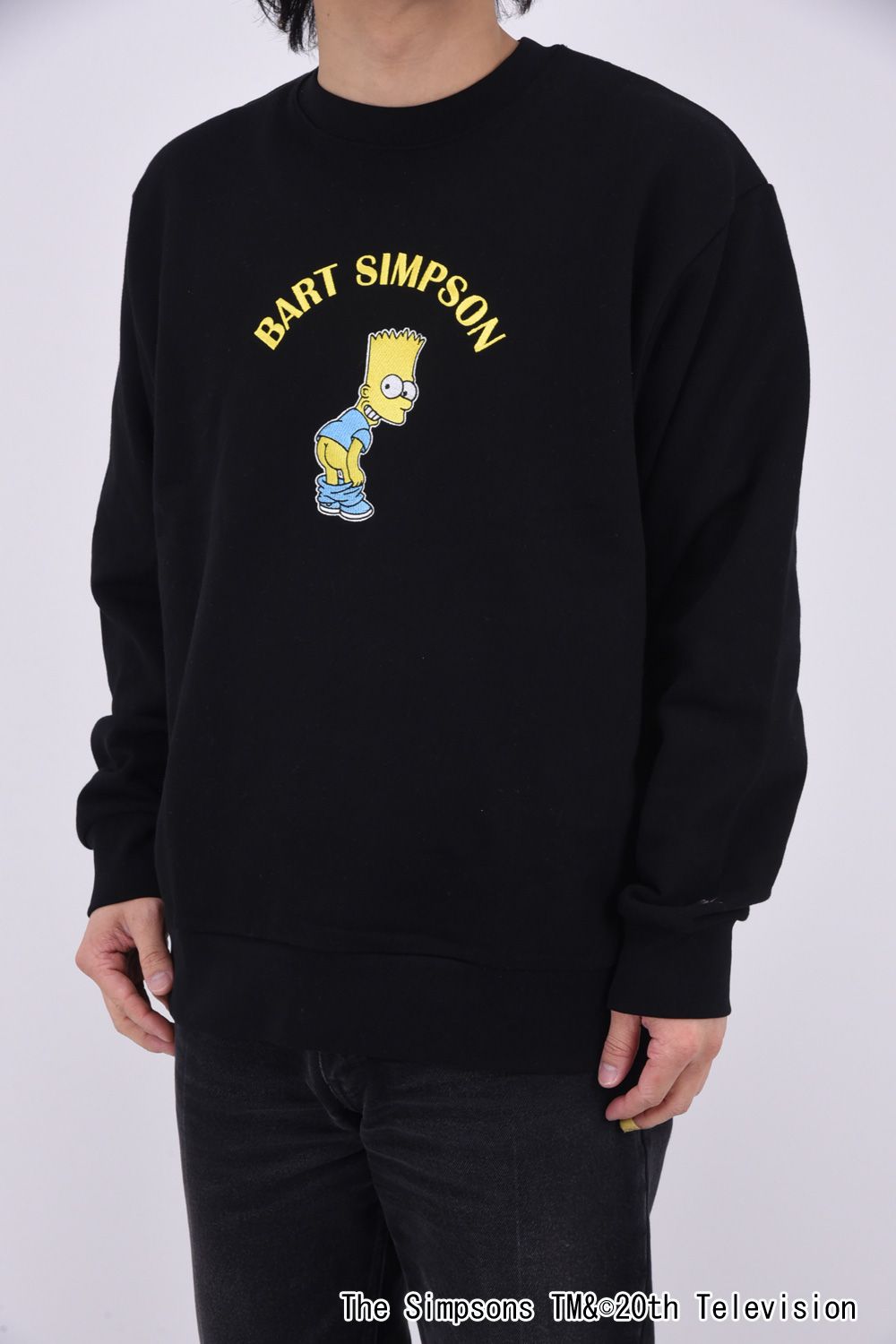 BART SIMPSON CREW NECK / シンプソンズプリント クルーネック (ブラック)